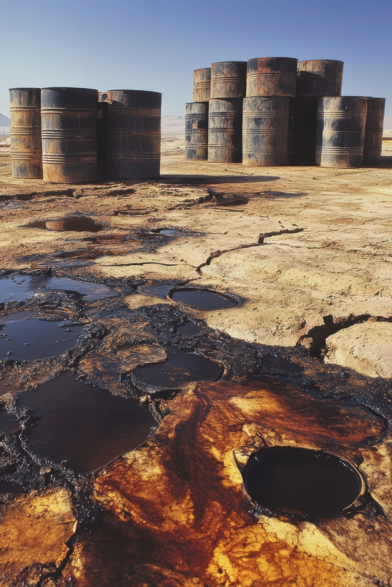Barrels of contamination and contaminated spill